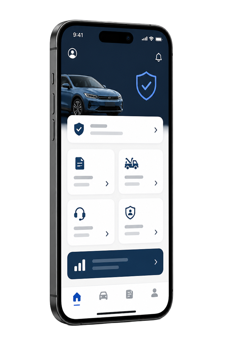 AutoAssist mobile app dashboard